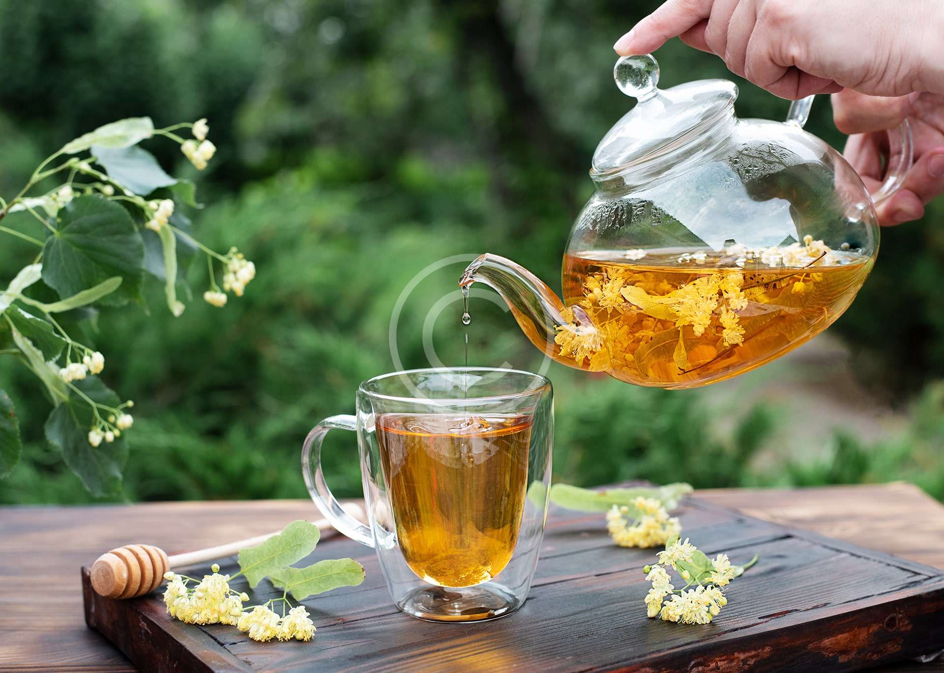 Té sencha con cerezas